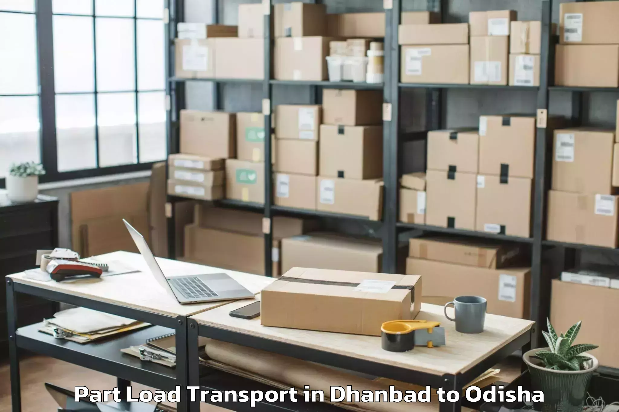 Book Dhanbad to Barkote Part Load Transport Online